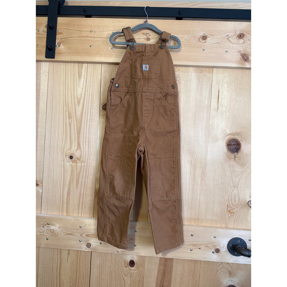 Carhartt Kid’s Bib Overalls Brown Canvas Size 4T